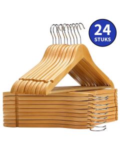 Ceruzo 24 Houten Kledinghangers - Naturel