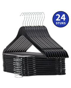 Ceruzo 24 Houten Kledinghangers Zwart