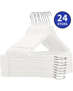 Ceruzo 24 Houten Kledinghangers Wit