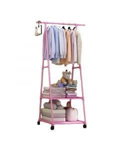 Ceruzo Kledingrek met Leggers - metaal - Verrijdbaar - pink - 85x42x160 cm