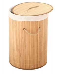 Ceruzo Wasmand met Deksel - Bamboe - Rond - 48 Liter