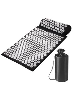Ceruzo Acupressuur Mat met Kussen - Spijkermat - Zwart/Wit