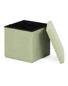 Ceruzo Poef - Groen - 38x38x38 cm - Opvouwbaar - Hocker met Opbergruimte