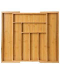 Ceruzo Bestekbak Hout Uitschuifbaar - 33-52 x 43 x 5 cm - Naturel