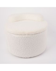 Kinderpoef met Opbergruimte - Wit met Creme