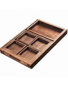 Ceruzo Dienbladen - set van 7 - Paulowniahout