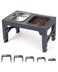 Ceruzo Hondenvoerbak - 5 Hoogtes - Verstelbaar - Anti Schrokbak