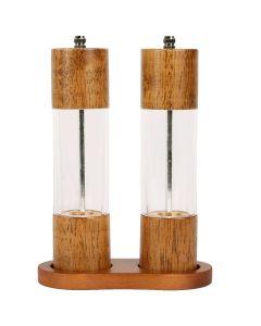 Ceruzo Pepermolen en Zoutmolen set - 21cm - Instelbare Maalgraad - Eikenhout