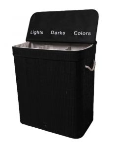 Ceruzo Wasmand met 3 Vakken - Wassorteerder - Zwart