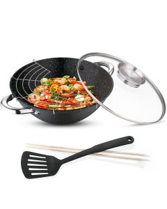 Ceruzo Wok - Gietijzer - Deksel met Aromaknop