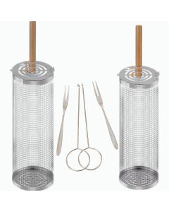 Ceruzo Grillmand - set van 2 - rollend Grillrooster - 30 cm