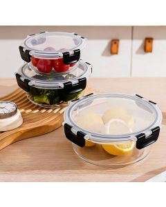 Ceruzo Meal Prep Bakjes - 3 stuks Vershoudbakjes - Glas 