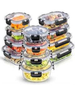 Ceruzo Meal Prep Bakjes - 12 stuks Vershoudbakjes - Glas 