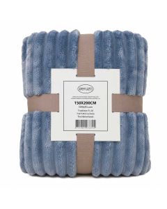 Ceruzo Fleece deken - 150x200 cm - denim blauw