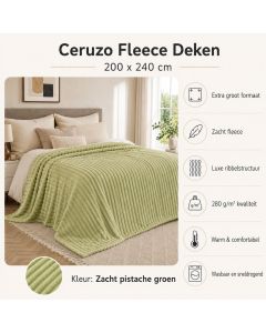 Ceruzo Fleece deken - 200x240 cm - groen