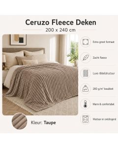 Ceruzo Fleece deken - 200x240 cm - taupe