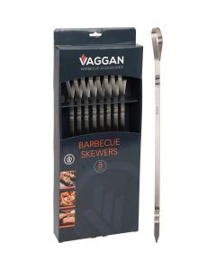 8x BBQ Vleespennen - Barbecue Spies - RVS - 41 cm