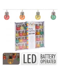 Feestverlichting - 30 LED Bolletjes - 4.50 meter - Multicolor - op Batterijen