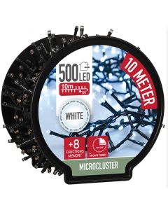 Micro Cluster met Haspel - 500 LED - 10 meter - met timer - wit