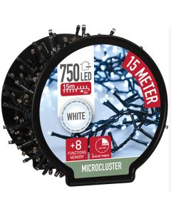 Micro Cluster met Haspel - 750 LED - 15 meter - met timer - wit