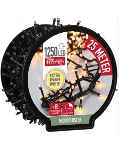 Micro Cluster met Haspel - 1250 LED - 25 meter - met timer - extra warm wit 