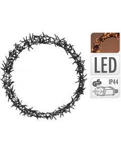 Kerstring met verlichting - 400 LED - Ø48 cm - extra warm wit - 8 Lichtfuncties - voor binnen en buiten