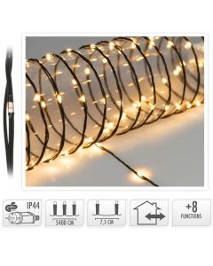 LED Verlichting 720 LED - 54 meter - extra warm wit - voor binnen en buiten - 8 Lichtfuncties - Soft Wire 