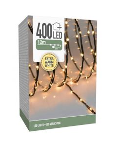 LED Verlichting 400 LED - 12 meter - extra warm wit - voor binnen en buiten - 8 Lichtfuncties - Soft Wire 