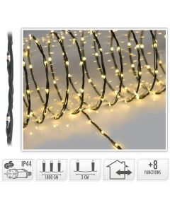 LED Verlichting 600 LED - 18 meter - warm wit - voor binnen en buiten - 8 Lichtfuncties - Soft Wire 