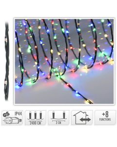 LED Verlichting 800 LED - 24 meter - multicolor - voor binnen en buiten - 8 Lichtfuncties - Soft Wire 