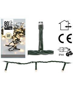 Kerstverlichting 80 LED's - 6 meter - warm wit