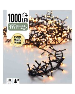 Micro Cluster - 1000 LED - 20 meter - extra warm wit - 8 functies + geheugen