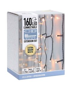 Koppelbare IJspegelverlichting - 160 LED - 3m - extra warm wit