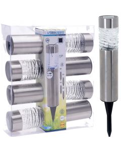 Solarlampen LED - RVS + Glas - Set van 4